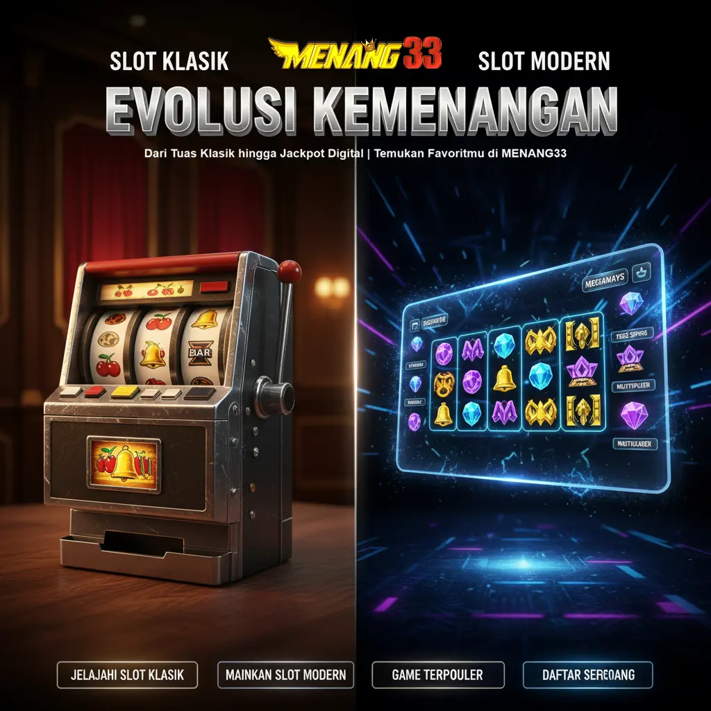 Perbandingan antara antarmuka slot klasik dan modern, menunjukkan Perbedaan Slot Klasik Modern.